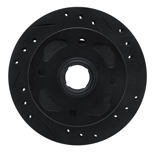 R1 79-83 Mazda RX-7 Front Right Drilled & Slotted Black Brake Rotor