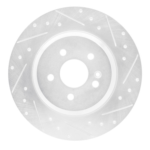 R1 00-05 Mercedes-Benz ML55 AMG Rear Right Drilled & Slotted Silver Brake Rotor