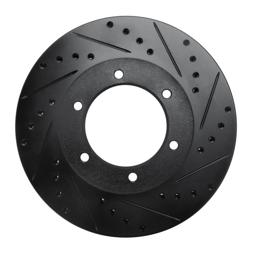 R1 91-98 Toyota 4Runner Front Right Drilled & Slotted Black Brake Rotor