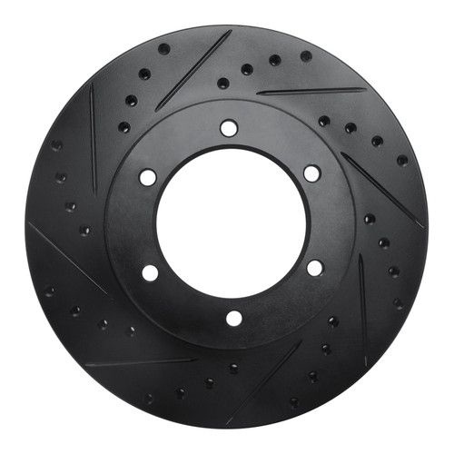 R1 91-98 Toyota 4Runner Front Left Drilled & Slotted Black Brake Rotor
