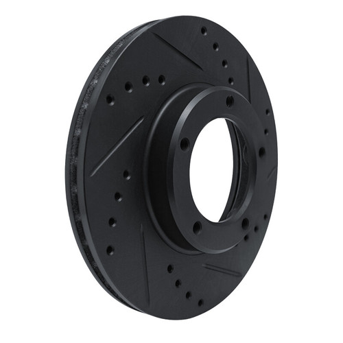 R1 84-95 Toyota Pickup Front Right Drilled & Slotted Black Brake Rotor