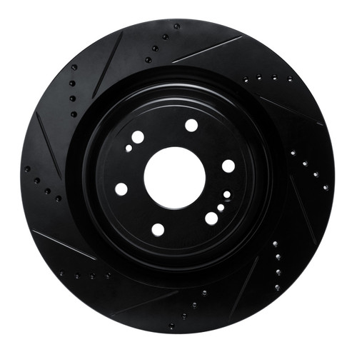 R1 19-25 Cadillac Escalade Front Left Drilled & Slotted Black Brake Rotor