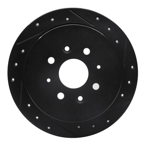 R1 14-20 Peugeot 2008 (Mexico) Rear Right Drilled & Slotted Black Brake Rotor
