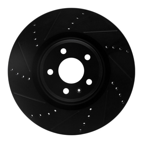 R1 12-20 Audi A6 (USA/Canada) Front Left Drilled & Slotted Black Brake Rotor