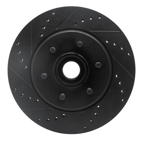 R1 04-08 Ford F-150 RWD Front Left Drilled & Slotted Black Brake Rotor