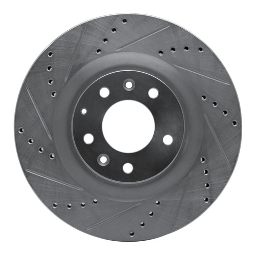 R1 07-15 Mazda CX-9 Front Left Drilled & Slotted Silver Brake Rotor