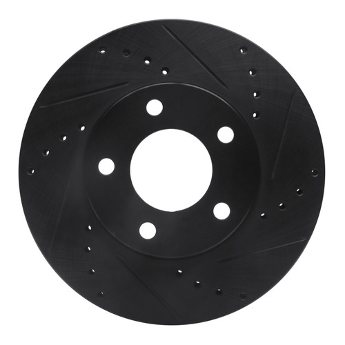 R1 01-07 Ford Escape Front Right Drilled & Slotted Black Brake Rotor