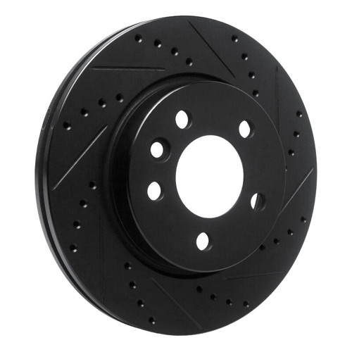 R1 10-17 Volkswagen AMAROK (Mexico) Front Right Drilled & Slotted Black Brake Rotor