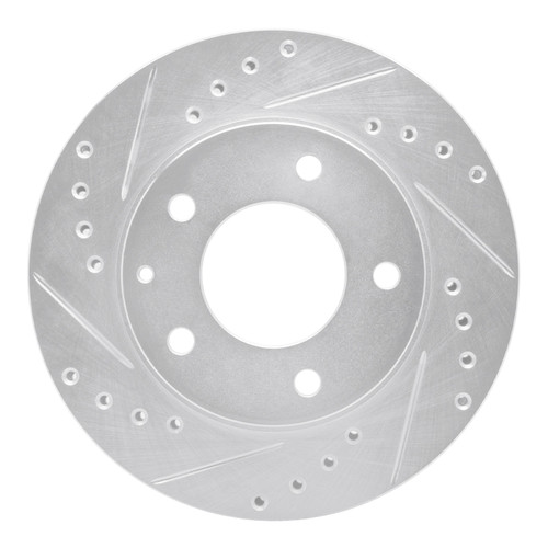 R1 93-03 Ford Probe Front Left Drilled & Slotted Silver Brake Rotor