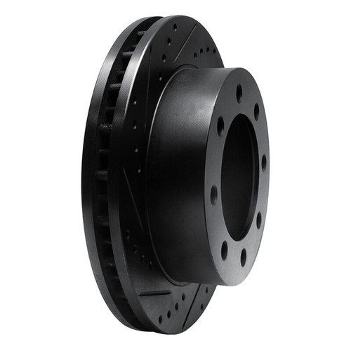 R1 99-99 Ford F-250 4WD (Super Duty) Front Left Drilled & Slotted Black Brake Rotor