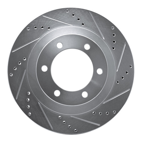 R1 03-09 Lexus GX470 Front Right Drilled & Slotted Silver Brake Rotor