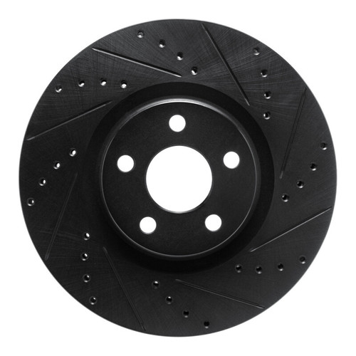 R1 15-20 Ford Edge Front Right Drilled & Slotted Black Brake Rotor