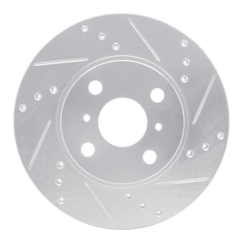 R1 00-05 Toyota MR2 Spyder Front Right Drilled & Slotted Silver Brake Rotor
