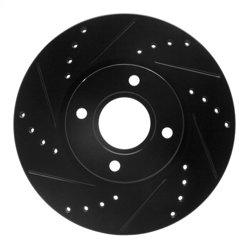 R1 14-23 Ford Fiesta (USA/Canada) Front Left Drilled & Slotted Black Brake Rotor