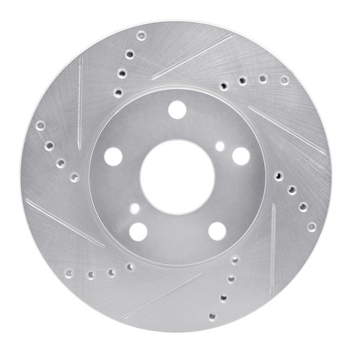 R1 92-06 Lexus ES300 Front Left Drilled & Slotted Silver Brake Rotor