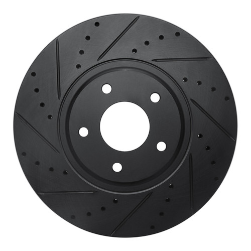R1 03-05 Nissan Maxima Front Left Drilled & Slotted Black Brake Rotor