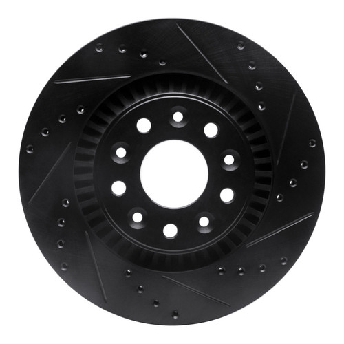 R1 05-09 Ford Freestyle Front Right Drilled & Slotted Black Brake Rotor