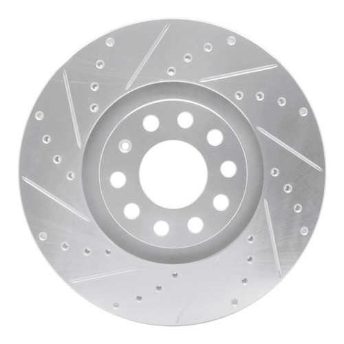 R1 98-09 Audi A4 Quattro Front Left Drilled & Slotted Silver Brake Rotor