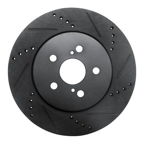 R1 19-25 Toyota Corolla (Mexico) Front Right Drilled & Slotted Black Brake Rotor