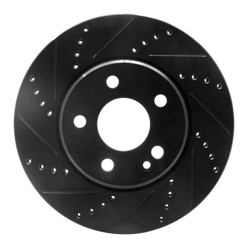 R1 06-11 Mercedes-Benz B200 Front Left Drilled & Slotted Black Brake Rotor