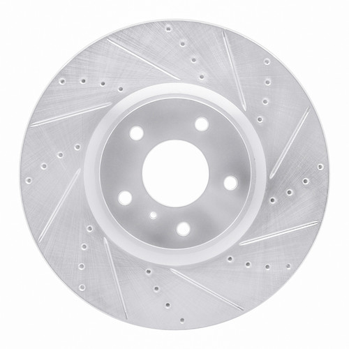R1 07-15 Infiniti G35 Front Right Drilled & Slotted Silver Brake Rotor