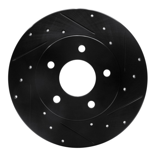 R1 92-05 Buick Park Avenue Rear Right Drilled & Slotted Black Brake Rotor