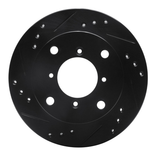 R1 89-01 Chevrolet Metro Front Left Drilled & Slotted Black Brake Rotor