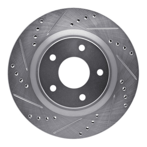 R1 07-13 Nissan Altima Front Left Drilled & Slotted Silver Brake Rotor