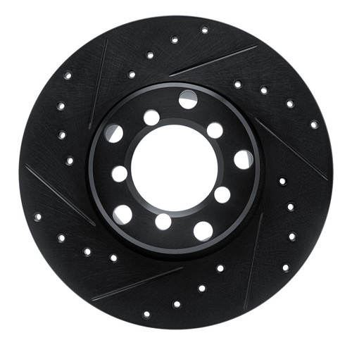 R1 65-73 Mercedes-Benz 230S Front Left Drilled & Slotted Black Brake Rotor