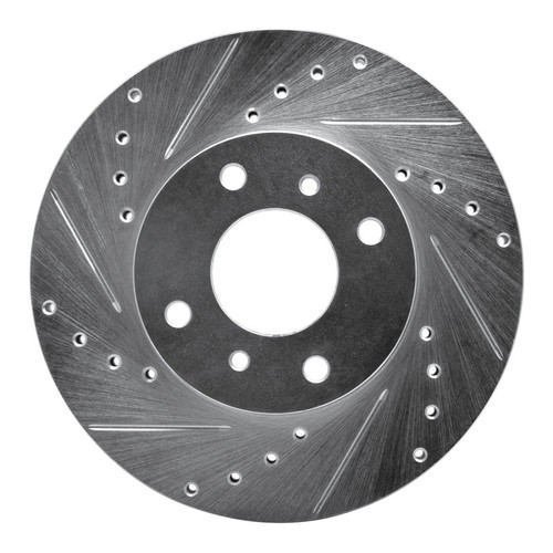 R1 93-06 Infiniti G20 Front Left Drilled & Slotted Silver Brake Rotor