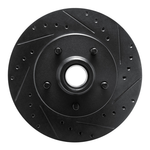 R1 93-95 Chevrolet G10 Front Right Drilled & Slotted Black Brake Rotor
