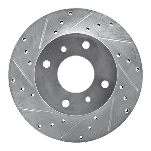 R1 89-13 Infiniti G20 Front Left Drilled & Slotted Silver Brake Rotor