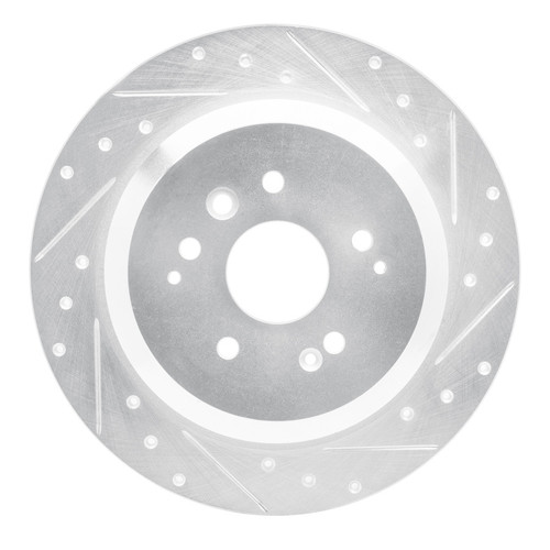 R1 14-16 Acura MDX Rear Right Drilled & Slotted Silver Brake Rotor