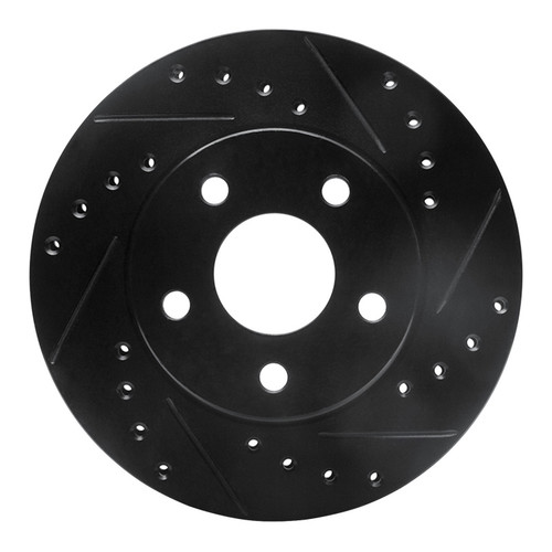 R1 85-91 Buick Skylark Front Right Drilled & Slotted Black Brake Rotor