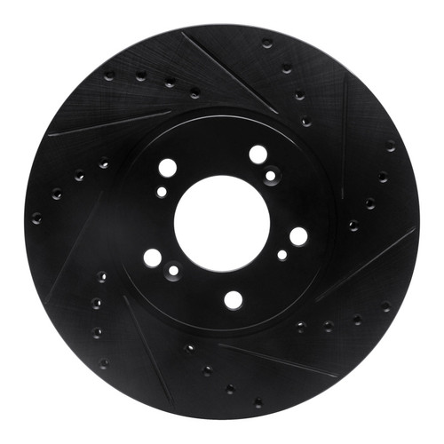 R1 99-04 Acura RL Front Right Drilled & Slotted Black Brake Rotor