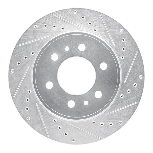R1 09-09 Ford F-150 RWD Front Right Drilled & Slotted Silver Brake Rotor