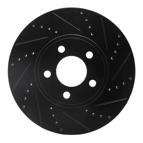 R1 03-11 Ford Crown Victoria Front Right Drilled & Slotted Black Brake Rotor