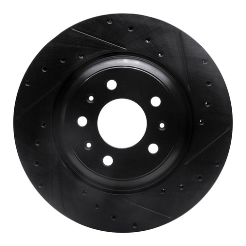 R1 04-08 Cadillac CTS Front Right Drilled & Slotted Black Brake Rotor