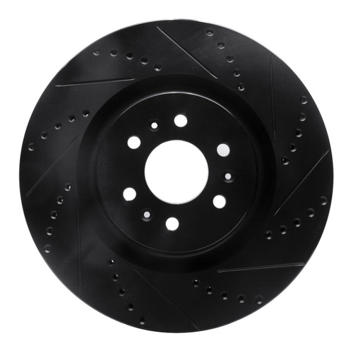 R1 04-11 Cadillac CTS Front Right Drilled & Slotted Black Brake Rotor