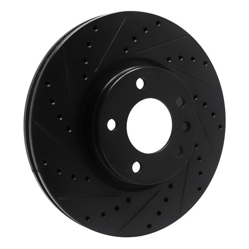 R1 97-01 Cadillac CATERA Front Left Drilled & Slotted Black Brake Rotor