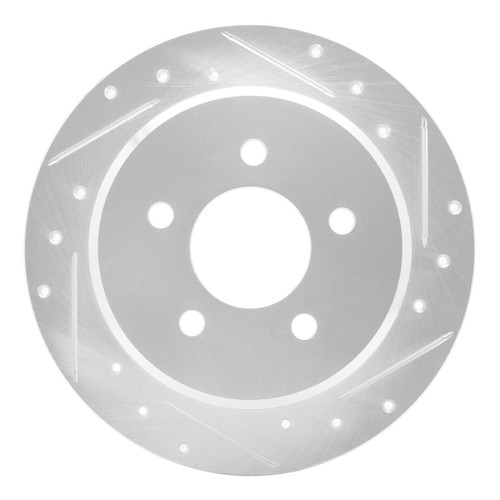 R1 95-02 Ford Explorer Sport Rear Right Drilled & Slotted Silver Brake Rotor