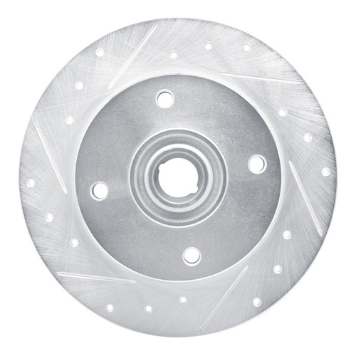 R1 1965-1974 Volkswagen Karmann Ghia Front Left Drilled & Slotted Silver Brake Rotor