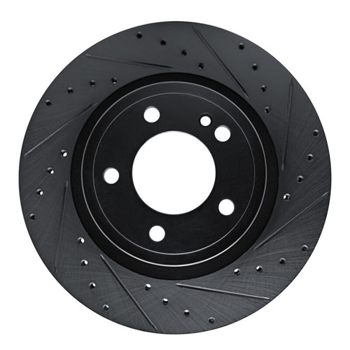 R1 2019-2025 Mercedes-Benz G580 Rear Right Drilled & Slotted Black Brake Rotor