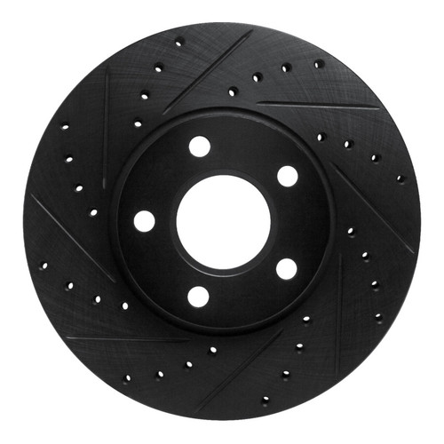 R1 2010-2013 Ford Transit Connect Front Left Drilled & Slotted Black Brake Rotor
