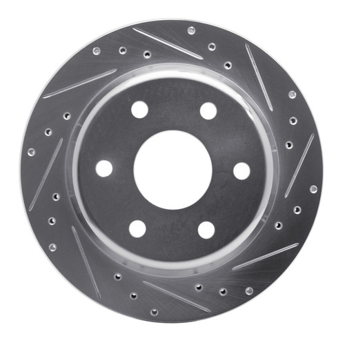 R1 00-14 Cadillac Escalade Rear Right Drilled & Slotted Silver Brake Rotor
