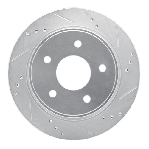R1 97-05 Chevrolet Blazer Rear Right Drilled & Slotted Silver Brake Rotor