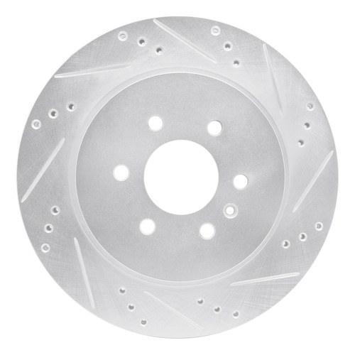R1 04-09 Cadillac SRX Rear Right Drilled & Slotted Silver Brake Rotor