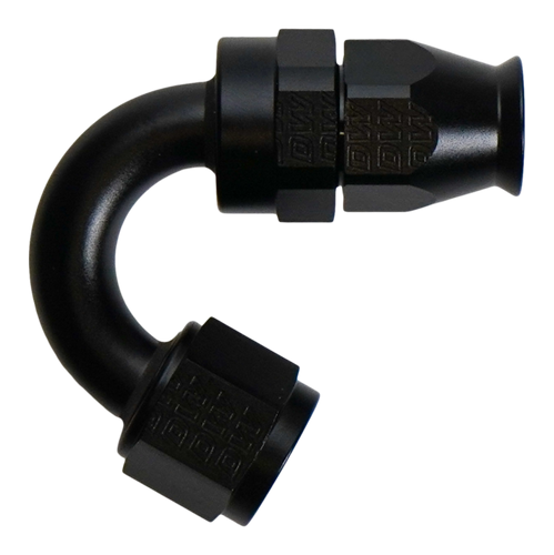 DeatschWerks 8AN Female Flare Swivel (Incl Ferule/Olive) 150-degree Hose End PTFE