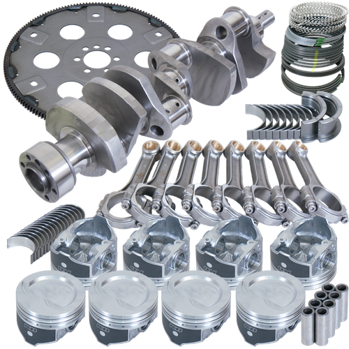 Eagle Chevy 350 1Pc 3.750in Crank 5.700in I-Beam Rod 4.060in Pistons 168 Tooth FP Balanced Assembly
