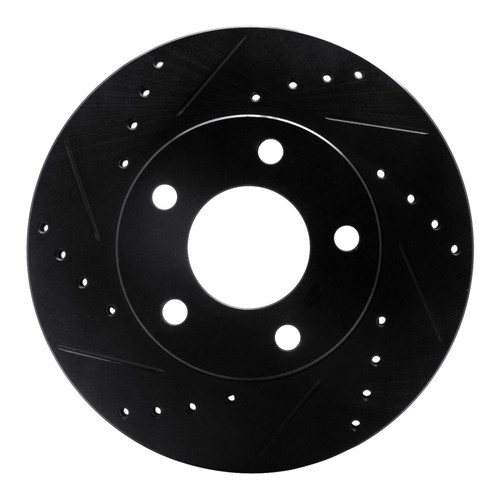 R1 75-80 Ford Granada Left Rear Drilled & Slotted Black Brake Rotor